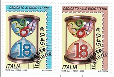 2006 REPUBBLICA ITALIANA n. 2908 / 2909 - DICIOTTENNI 2 V MNH MF131463