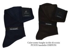 6 PAIA CALZA UOMO LUNGA PUNTO MODELLO CHIFFON IN  100% COTONE FILO DI SCOZIA