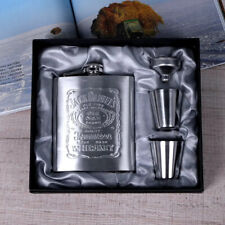 FIASCHETTA TASCABILE IN ACCIAIO INOX 7oz SET CON CONFEZIONE REGALO CAMPEGGIO