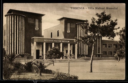 Cartolina tirrenia villa rosa - cartolina, tirrenia,