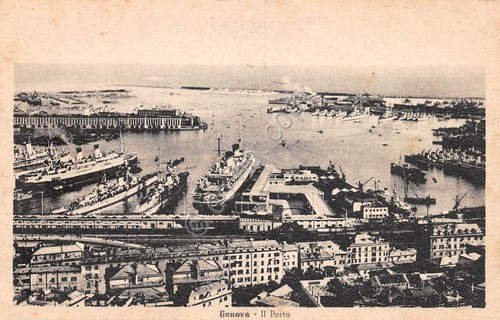 Cartolina genova porto - genova,