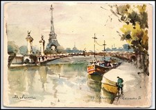 Cartolina epoca parigi torre - cartolina,