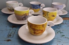 Tazzine/piattini da caffè espresso Thun in ceramica Vincent Van Gogh. Set di 6. Ottime condizioni.