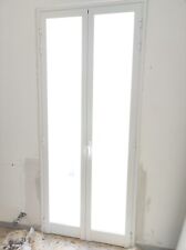 Porta in alluminio a due ante colore bianco con vetrocamera, misure 104.5*249.5