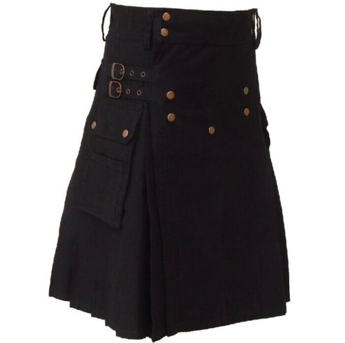 Kilt utility uomo cotone nero