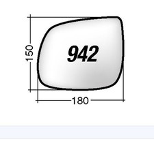 Per Audi Q5 da 2008-2016 Vetro di Ricambio Dx per Specchio Retrovisore 180x150mm