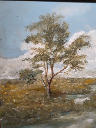 Quadro antico dipinto olio - , su