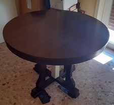 Tavolo rotondo 113cm allungabile in legno vintage anni '70
