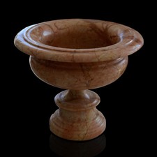 Ciotola con Supporto Marmo Rosa Egeo Pink Marble Bowl with Support 26x30cm 