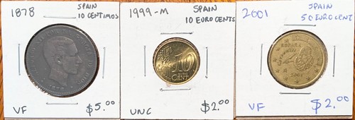 Lotto monete spagna 1878 10 - monete, spagna: