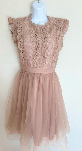 Abito rosa pizzo - , svasato