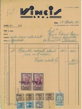 Fattura int. VINCI. Bambole in cartapesta. Roma, 12 settembre 1945
