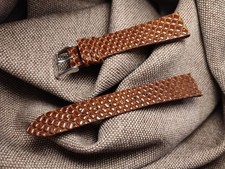 Cinturino Artigianale 18 mm Pelle di Lucertola Fibbia 14 mm Italy (181419)