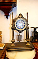 44193 OROLOGIO A COLONNA IN VERO BRONZO' FRANCESE con scappamento BROCOT - 45cm H