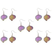  5 Paia Orecchini Statement per Donna Cervello Gioielli Ritorno a Scuola Insegnante