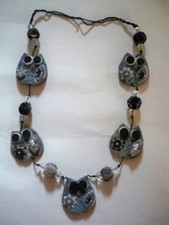 Collana lana cotta lunga gufo - collana,