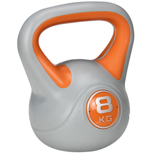 Kettlebell 8kg orange grey - 8kg, pu