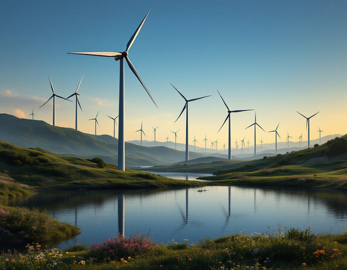 Turbine eoliche girano vicino