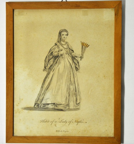 Stampa antica xix secolo lady - stampa,