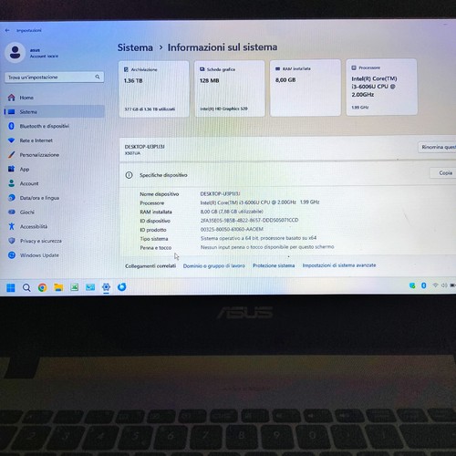 Notebook asus f507u - notebook, 15,6"