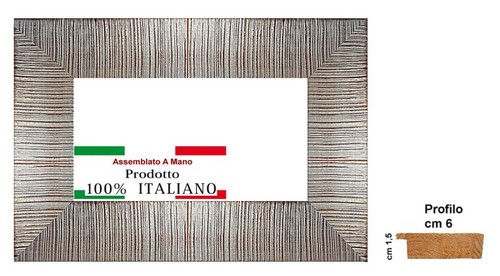 Cornice argento rigato in - cornice,