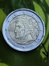 Moneta da 2 euro Dante Alighieri 2002 RARA Triplo errore di conio D02EC3