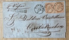 A 1864 Lettera Insufficente Da Livorno A Civitavecchia Coppia 10 Cent . D.L.R.