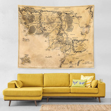 Arazzo Vintage Con Mappa Della