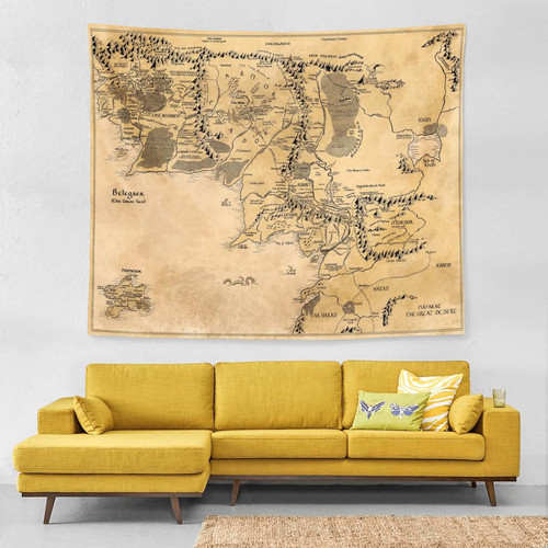 Arazzo vintage con mappa della - vintage,