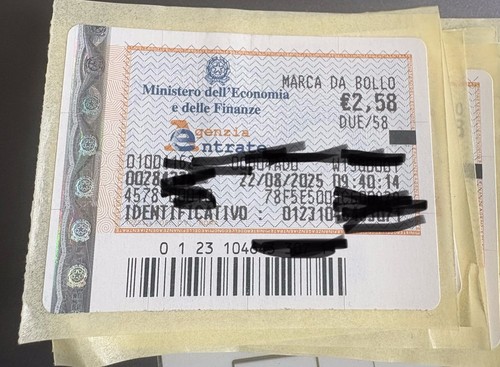 Marca bollo euro anno - marca,