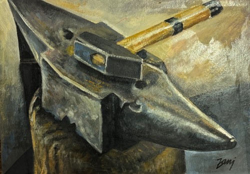Incudine con martello olio - con, su