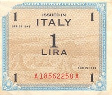 Italy  1  Lira  Series of 1943