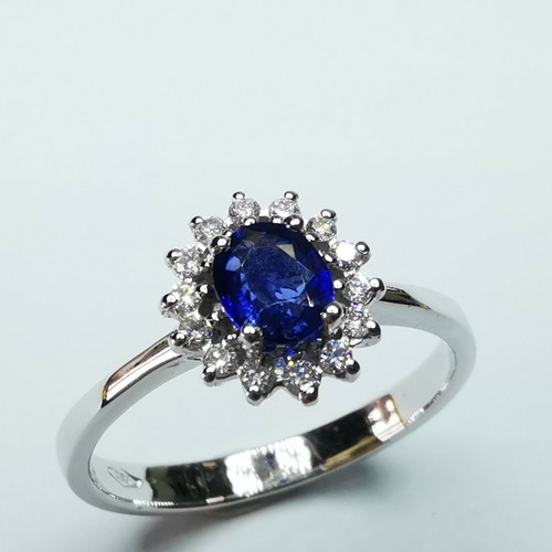 Anello con zaffiro brillanti - anello, e