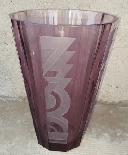 Vase verre grave decor - grave,