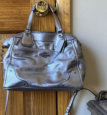 Coach Metallic Gray Satchel