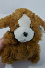 Plush vintage brown white