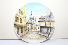 antico piatto parete dipinto  mano ceramica Bassano no Capodimonte paesaggio 