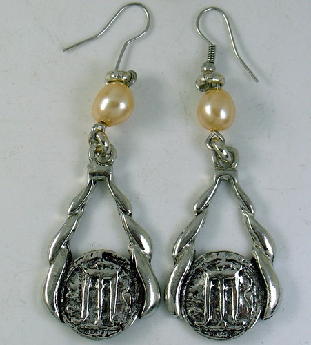 Orecchini perle monete - perle, argento