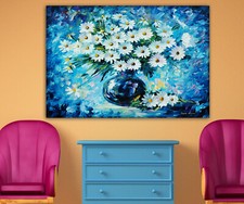 Vaso con margherite splendido tela arte da parete arredo casa arte moderna
