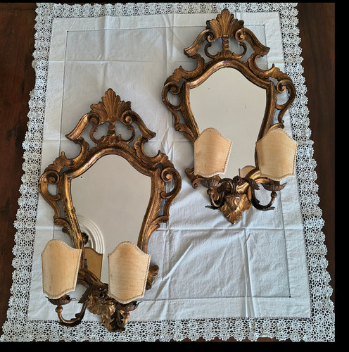 Coppia specchiera intagliate - specchiera,