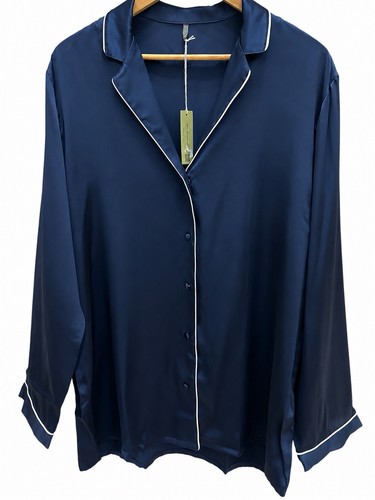 Women navy satin pajama - satin,