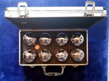 SET DELUXE 8 BOCCE METALLICHE+PALLINO IN LEGNO+MISURATORE IN VALIGETTA