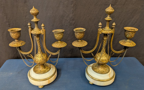 Coppia candelabri francesi - coppia, di