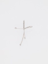 Ciondolo croce con brillanti oro bianco 18kt - design moderno