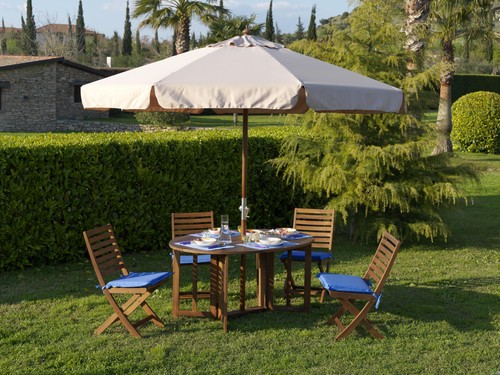 Ombrellone legno rotondo - legno,