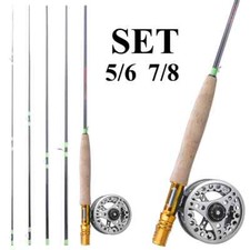 Canna da pesca a mosca e mulinello combo canna in carbonio 5/6 mulinelli a mosca set pesca trota persico
