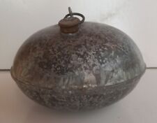 VECCHIO SCALDALETTO ANTICO VINTAGE BOULE BORSA ACQUA CALDA RECIPIENTE IN FERRO