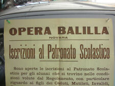 RARO manifesto murale OPERA BALILLA NOVARA R.S.I. SETTEMBRE 1944 - misure 70x50