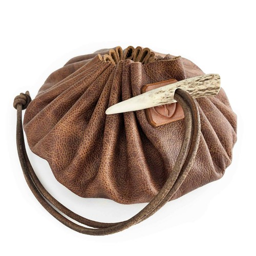Borsa con cordini pelle - in,