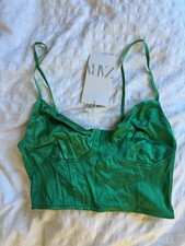 Top Zara corsetto verde